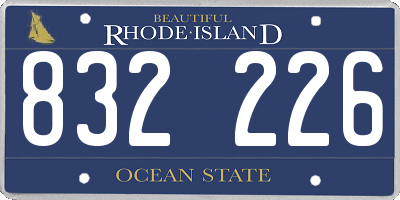 RI license plate 832226