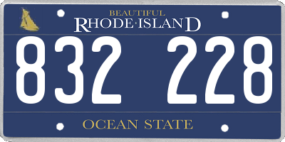 RI license plate 832228