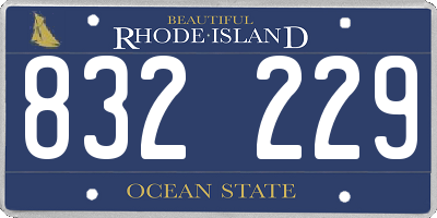 RI license plate 832229