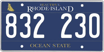 RI license plate 832230