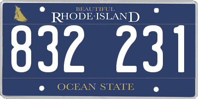 RI license plate 832231