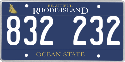 RI license plate 832232
