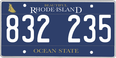 RI license plate 832235