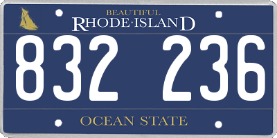RI license plate 832236