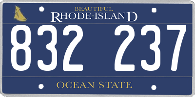 RI license plate 832237