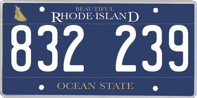 RI license plate 832239