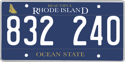 RI license plate 832240