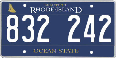 RI license plate 832242