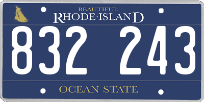 RI license plate 832243