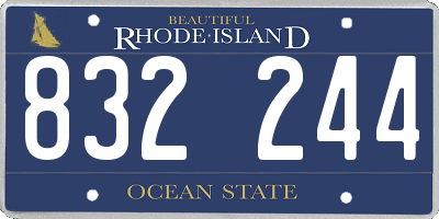 RI license plate 832244