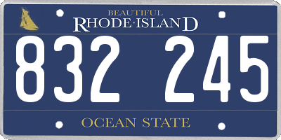 RI license plate 832245
