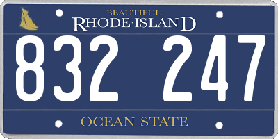 RI license plate 832247