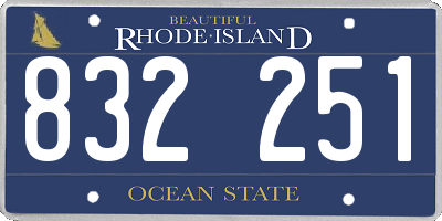 RI license plate 832251