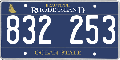 RI license plate 832253