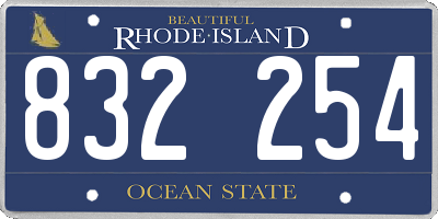 RI license plate 832254