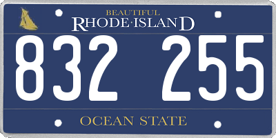 RI license plate 832255