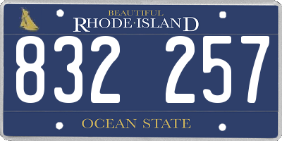 RI license plate 832257