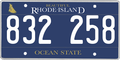 RI license plate 832258