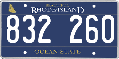 RI license plate 832260