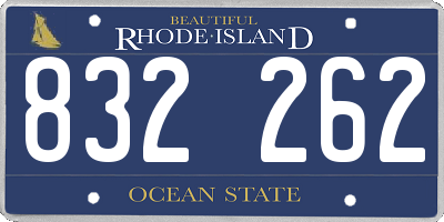 RI license plate 832262