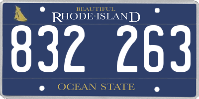 RI license plate 832263