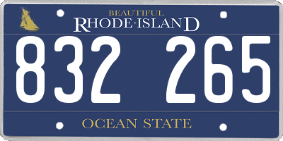 RI license plate 832265