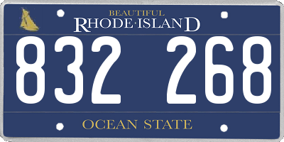 RI license plate 832268