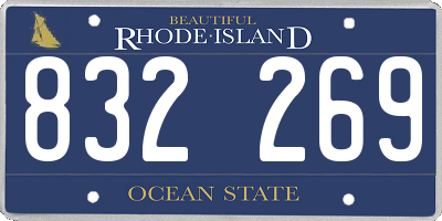 RI license plate 832269