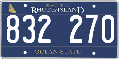 RI license plate 832270