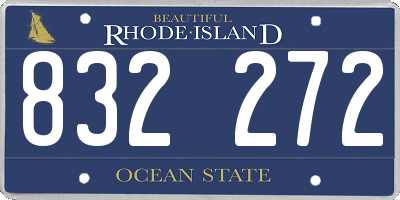 RI license plate 832272