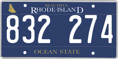 RI license plate 832274