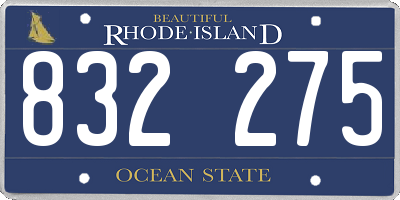 RI license plate 832275