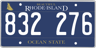 RI license plate 832276