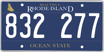 RI license plate 832277