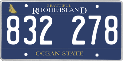 RI license plate 832278