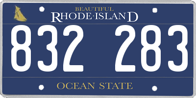 RI license plate 832283