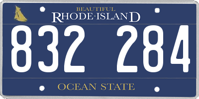 RI license plate 832284