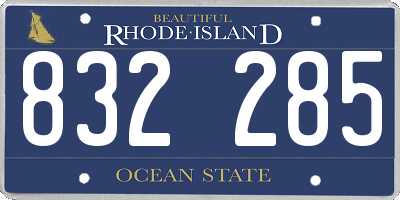 RI license plate 832285