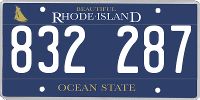 RI license plate 832287