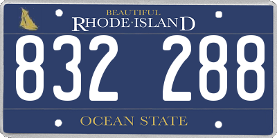 RI license plate 832288
