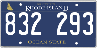 RI license plate 832293