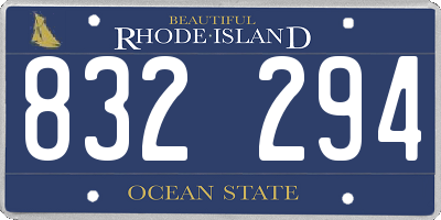 RI license plate 832294