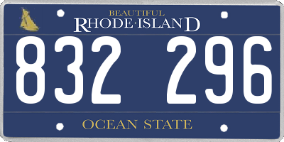 RI license plate 832296