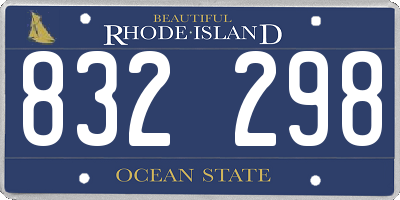 RI license plate 832298