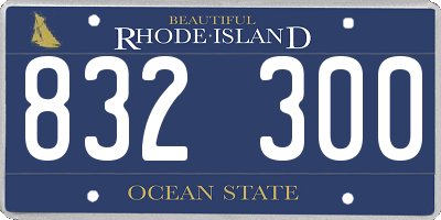 RI license plate 832300