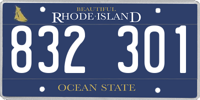 RI license plate 832301