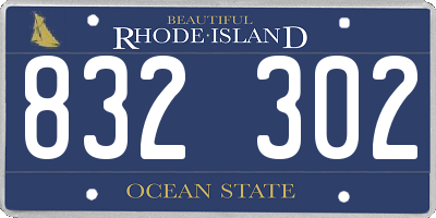 RI license plate 832302