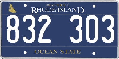 RI license plate 832303