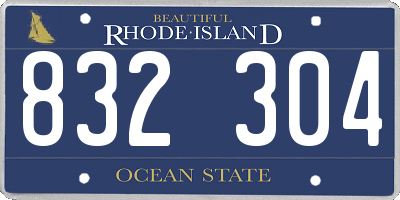 RI license plate 832304