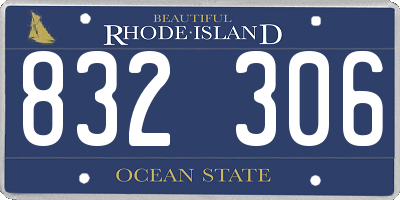 RI license plate 832306